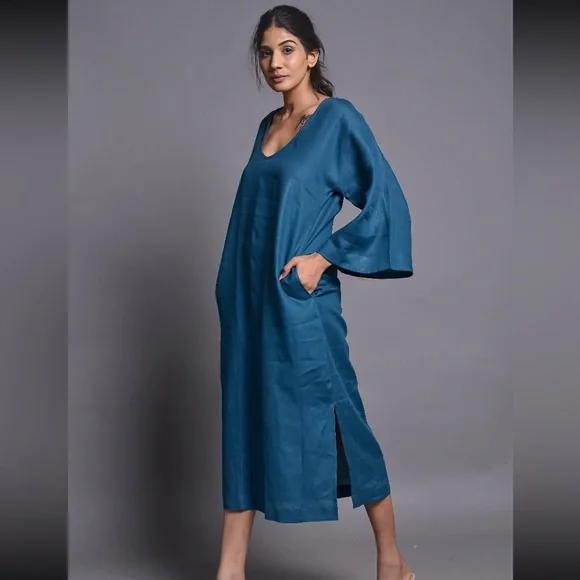 100% Linen MIDI Dress - Picture 3 of 6